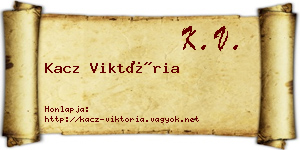 Kacz Viktória névjegykártya